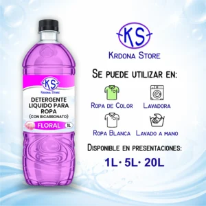 Detergente líquido con bicarbonato para Ropa (Aroma: Floral)