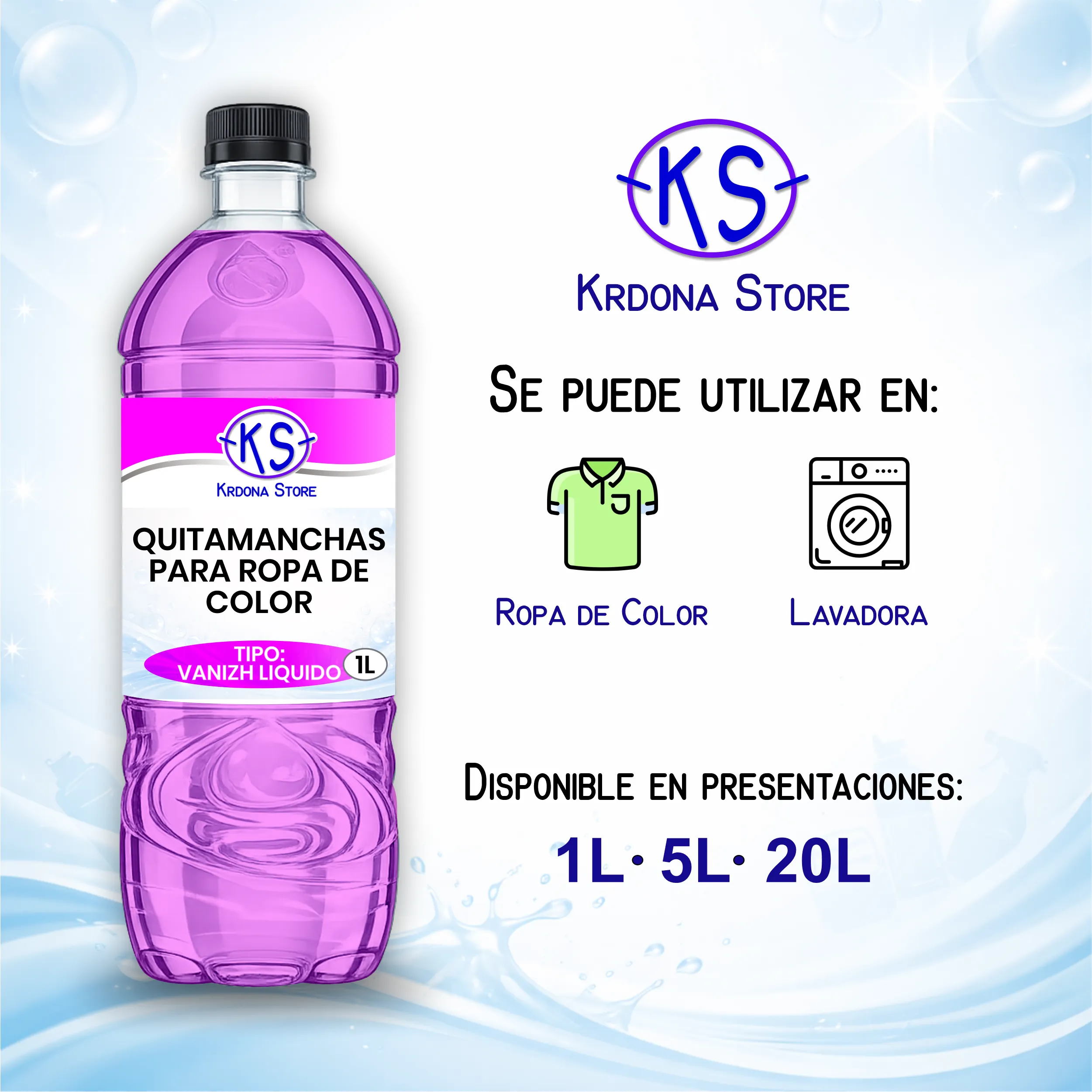 Quitamanchas para Ropa de color (Tipo: Vanizh liquido)