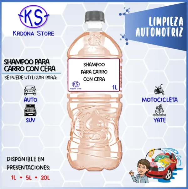 Shampoo para carro con cera