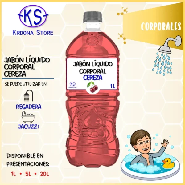 Jabón líquido corporal (Aroma: Cereza)